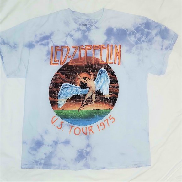 Led Zeppelin US Tour 1975 Tie Dye rock Official cotton T-Shirt 0X Plus big NWT - Picture 2 of 4